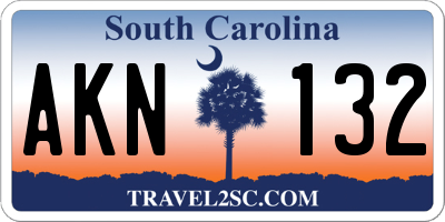 SC license plate AKN132