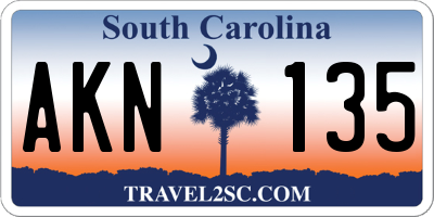 SC license plate AKN135