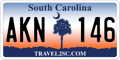 SC license plate AKN146