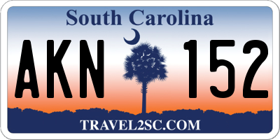 SC license plate AKN152