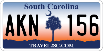 SC license plate AKN156