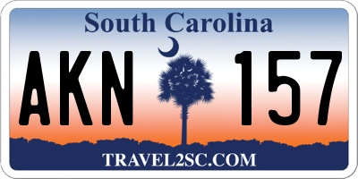 SC license plate AKN157