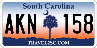 SC license plate AKN158