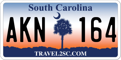 SC license plate AKN164
