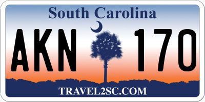 SC license plate AKN170