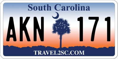 SC license plate AKN171