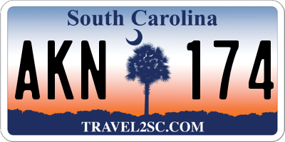 SC license plate AKN174