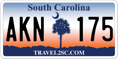 SC license plate AKN175