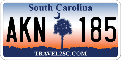 SC license plate AKN185