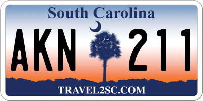 SC license plate AKN211