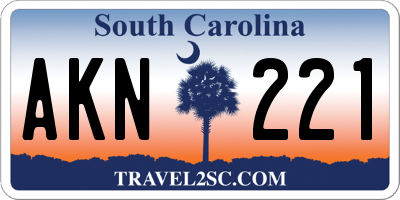 SC license plate AKN221