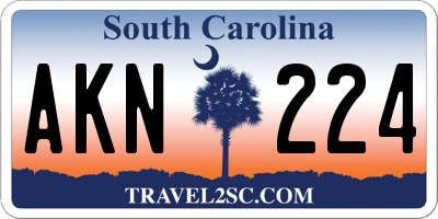 SC license plate AKN224