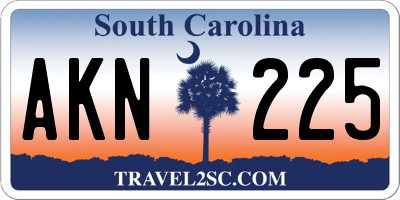 SC license plate AKN225