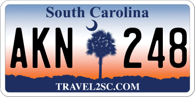 SC license plate AKN248