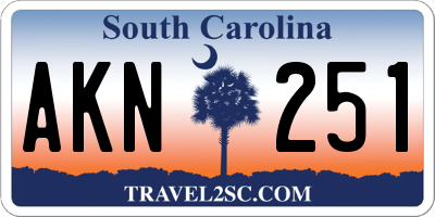 SC license plate AKN251