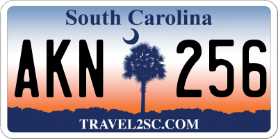 SC license plate AKN256