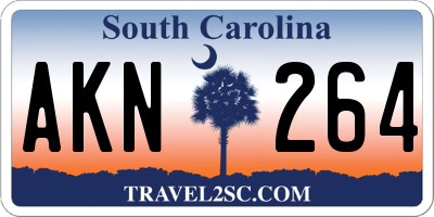 SC license plate AKN264