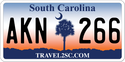SC license plate AKN266