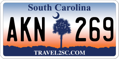 SC license plate AKN269