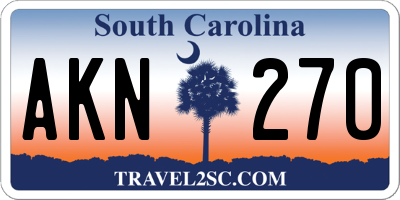 SC license plate AKN270