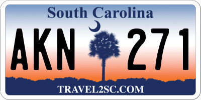 SC license plate AKN271