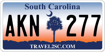SC license plate AKN277