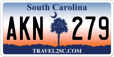 SC license plate AKN279