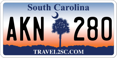 SC license plate AKN280