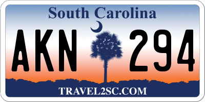 SC license plate AKN294