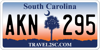 SC license plate AKN295