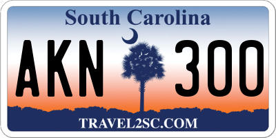 SC license plate AKN300