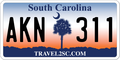 SC license plate AKN311