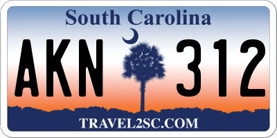 SC license plate AKN312
