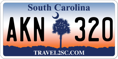 SC license plate AKN320
