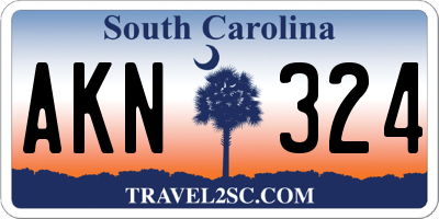 SC license plate AKN324