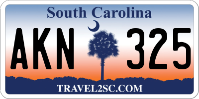 SC license plate AKN325