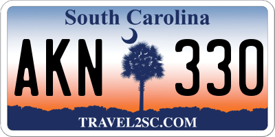 SC license plate AKN330