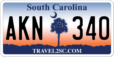 SC license plate AKN340