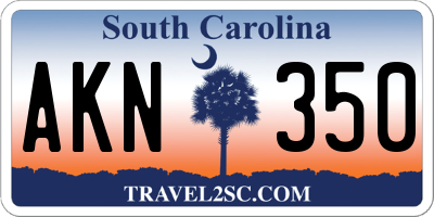 SC license plate AKN350