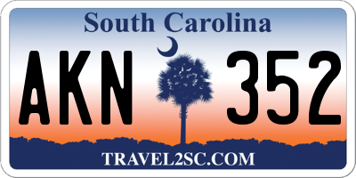 SC license plate AKN352
