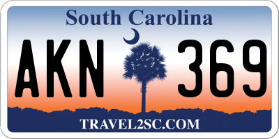 SC license plate AKN369