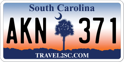 SC license plate AKN371