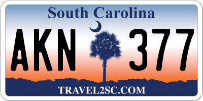 SC license plate AKN377