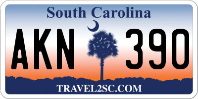 SC license plate AKN390