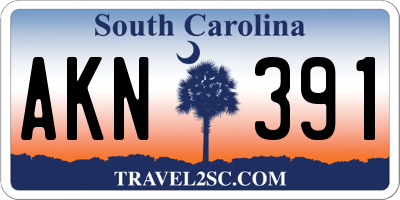 SC license plate AKN391