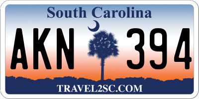 SC license plate AKN394