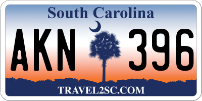 SC license plate AKN396