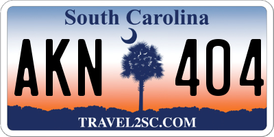 SC license plate AKN404