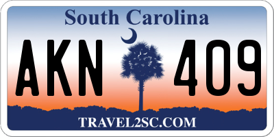 SC license plate AKN409