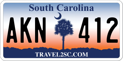 SC license plate AKN412